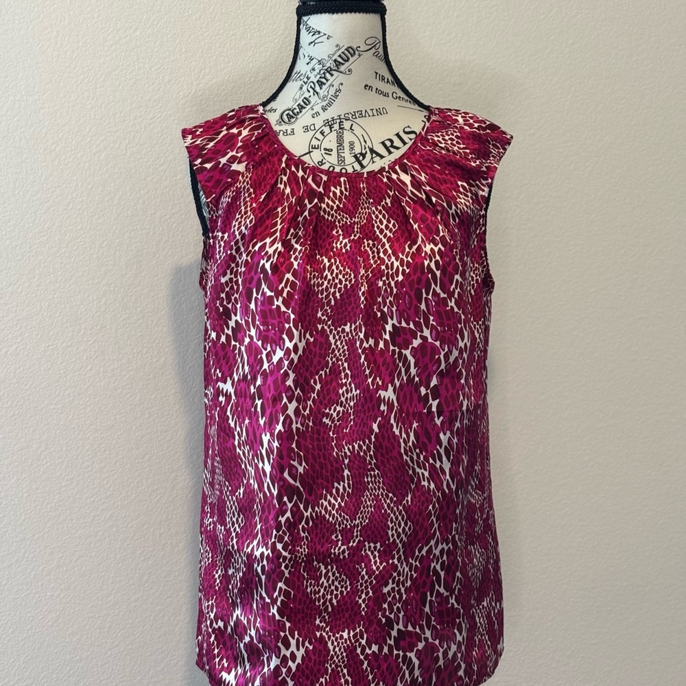 Tres Jolie Accessories Fuchsia Sleeveless Blouse
